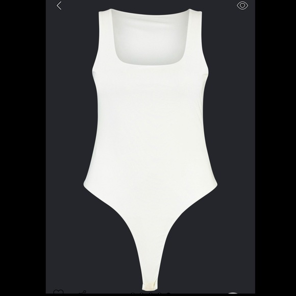 Plus Double Slinky Strappy Bodysuit - White - Picture 3 of 3